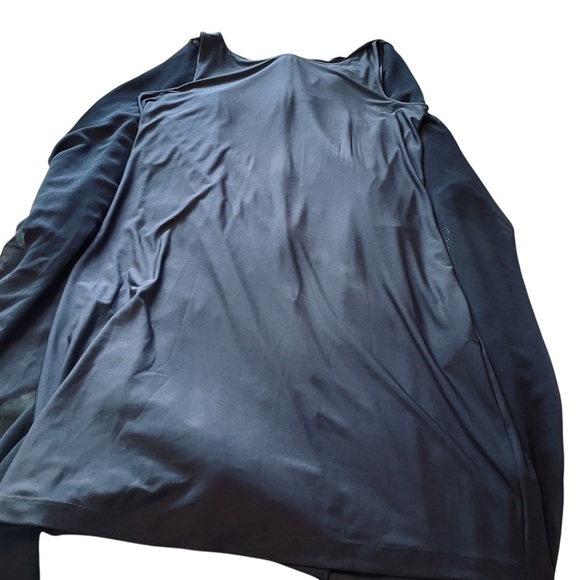 Melanie Lyne Navy Sheath Dress with sheer Overlay/ Sequined cuffs.Size 14 NWOT - Picture 10 of 16